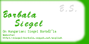 borbala siegel business card